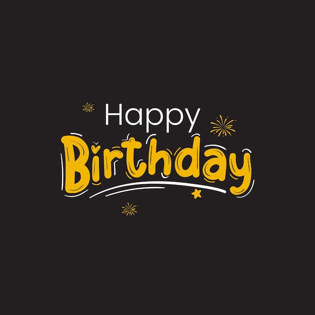 Illustrazione colorata di buon compleanno in stile semplice e minimale Vettore di testo dei desideri di buon compleanno