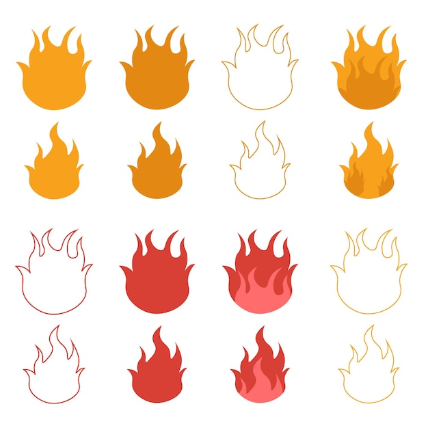 Illustrazione colorata di fiamme e fuoco per vari scopi