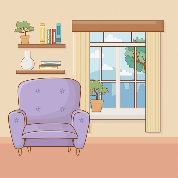 Illustrazione comoda di clipart della sedia domestica
