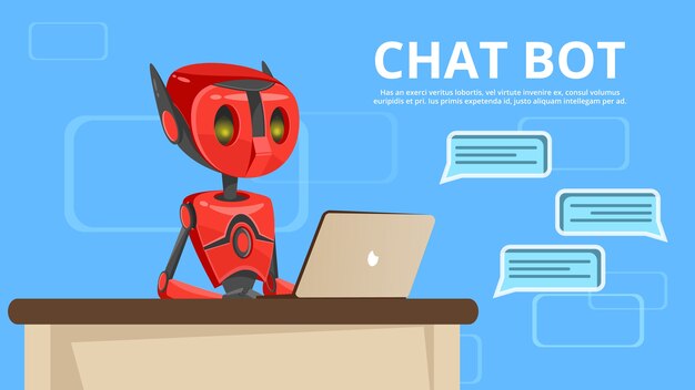 Illustrazione con assistente robot, intelligenza artificiale