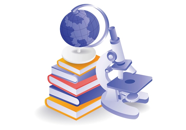 Illustrazione concettuale dell'apprendimento scolastico in laboratorio scientifico