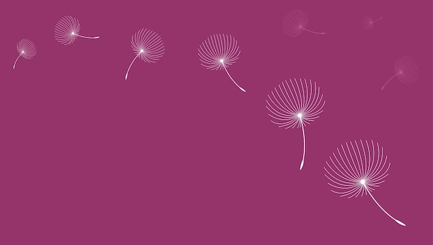 Illustrazione concettuale della libertà e della serenità Dandelion che soffia nel vento