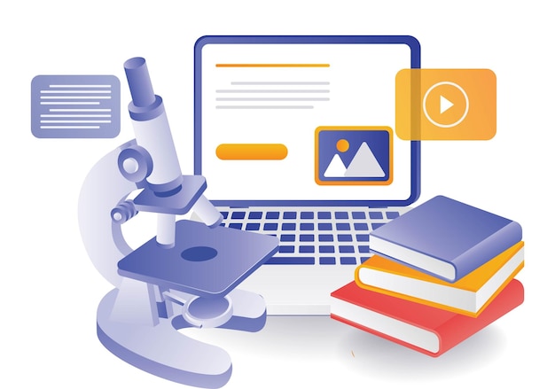 Illustrazione concettuale online di Back to School