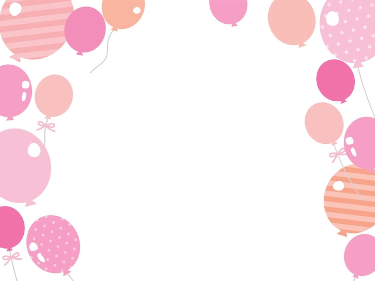 Vettore illustrazione cornice rosa di palloncini
