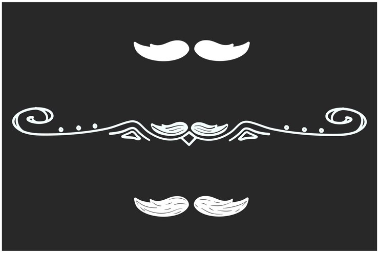 illustrazione decorativa baffi fiorire ornamento