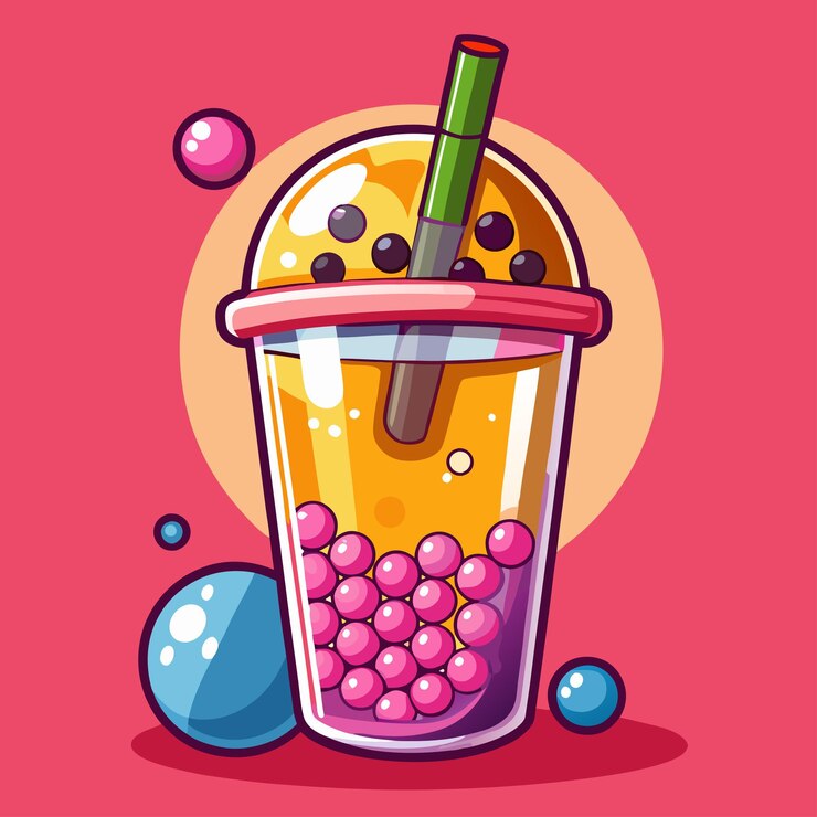 Illustrazione dei cartoni animati di Boba Milk Tea
