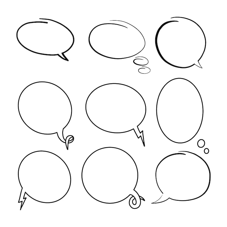 Vettore illustrazione dei diversi callout su sfondo bianco