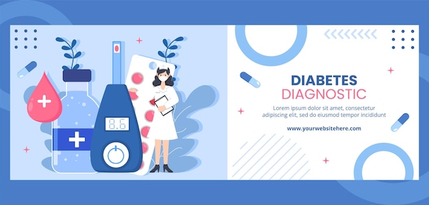 Illustrazione dei modelli disegnati a mano del fumetto piano della copertura sanitaria di test del diabete