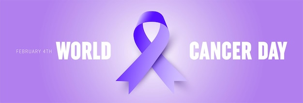 Illustrazione Del 4 Febbraio Giornata Mondiale Del Cancro Poster O Banner Sfondo. Consapevolezza del cancro realistica