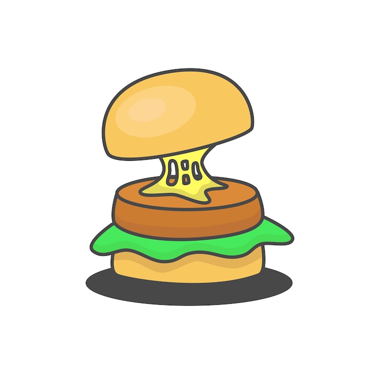 Vettore illustrazione del boom dell'hamburger