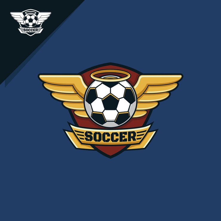 illustrazione del calcio e dell'angelo per emblemi o icone del logo