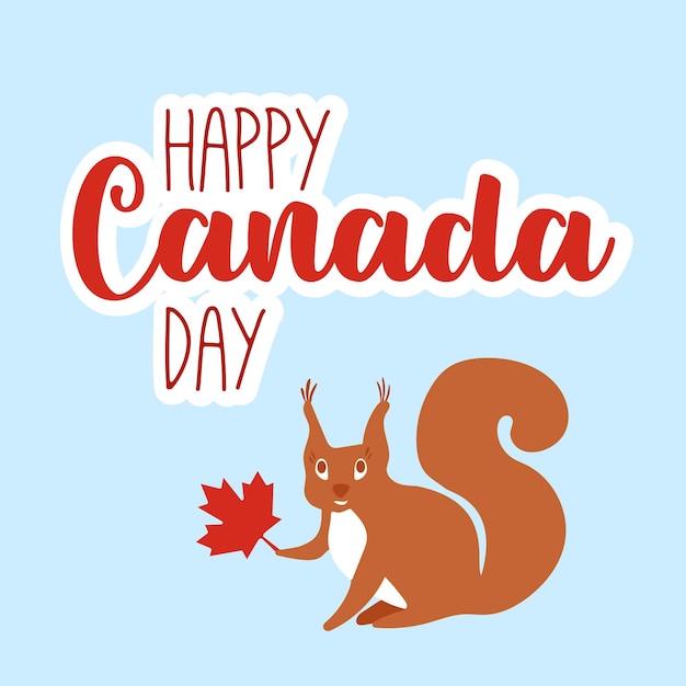 Illustrazione del Canada Day Vector Happy Canada Day vector Biglietto d'auguri tipografico unico