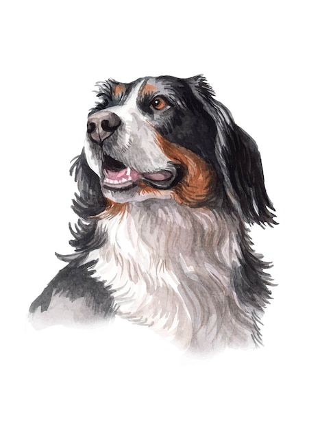 Illustrazione del cane dipinta a mano dell'acquerello