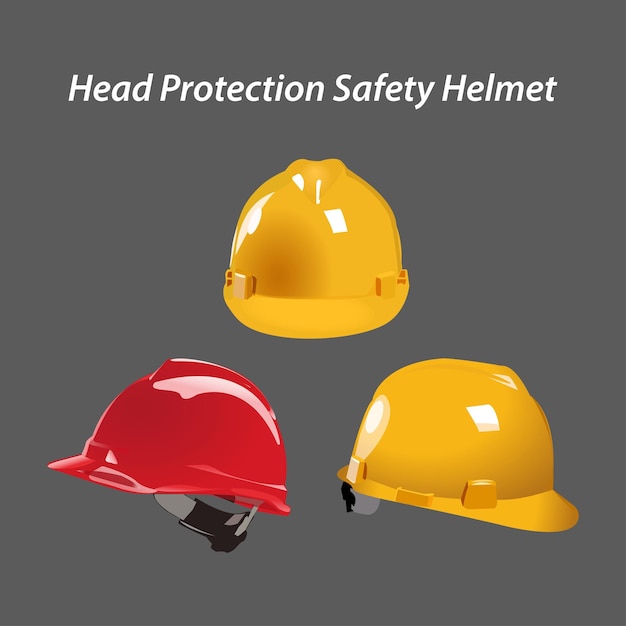 Illustrazione del casco di sicurezza per la protezione della testa