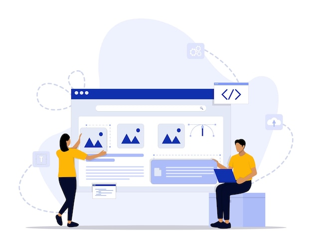 Illustrazione del concetto del creatore del sito web