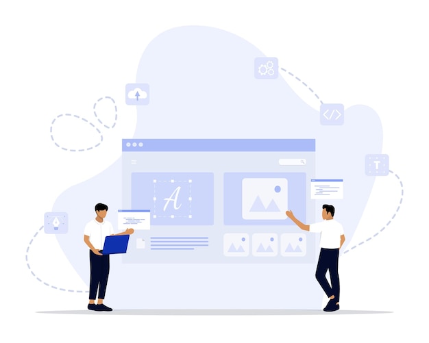 Illustrazione del concetto del creatore del sito web