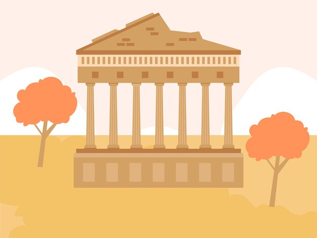 Illustrazione del concetto dell'Acropoli elegante e bella