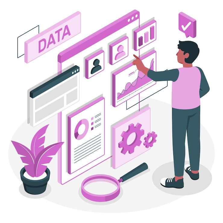 Vettore illustrazione del concetto di analisi dei dati