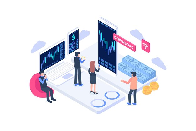 Illustrazione del concetto di app di trading
