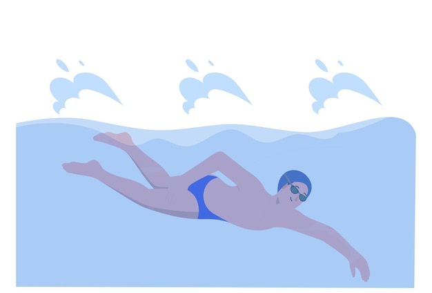 Illustrazione del concetto di Aquathlon elegante e bella