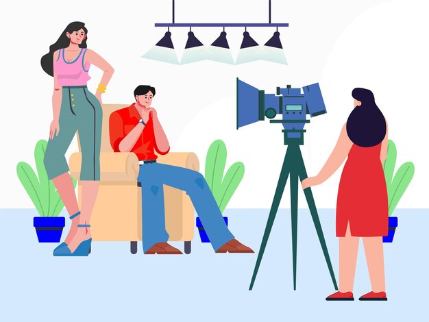 Illustrazione del concetto di casting elegante e bella