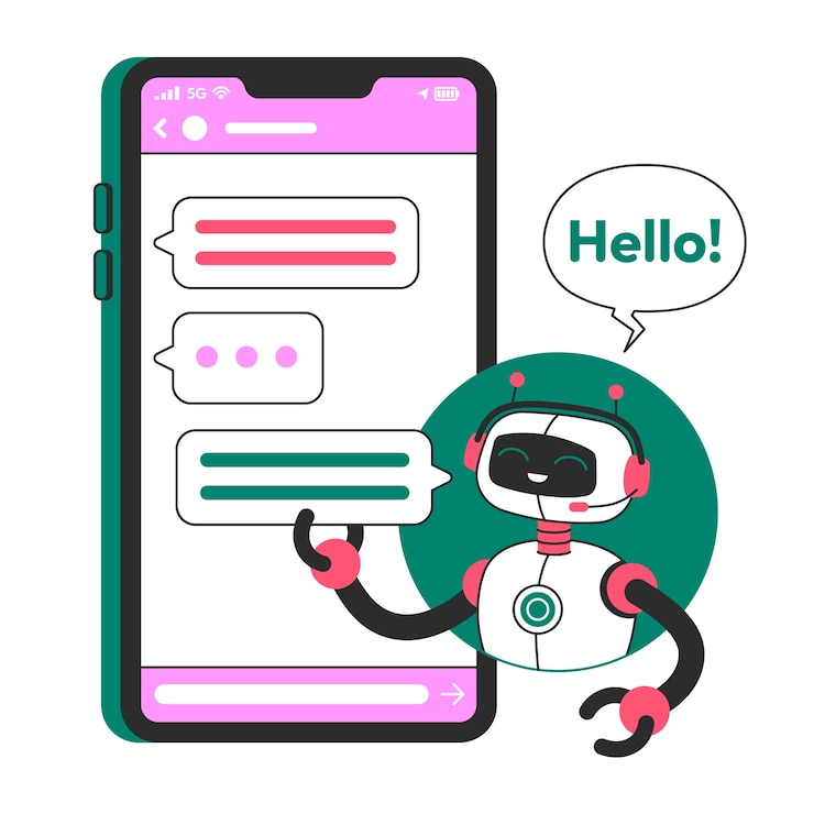 Vettore illustrazione del concetto di chatbot