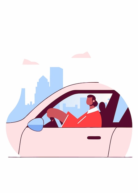 Illustrazione del concetto di conducente urbano su sfondo bianco