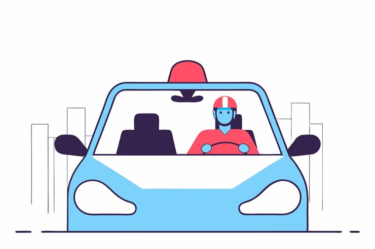 Vettore illustrazione del concetto di conducente urbano su sfondo bianco