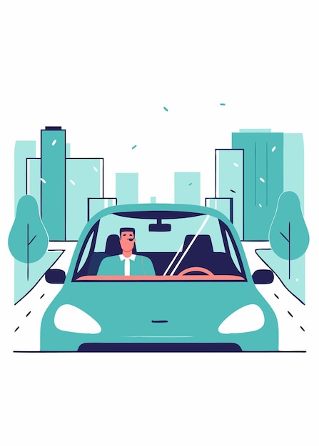 Illustrazione del concetto di conducente urbano su sfondo bianco