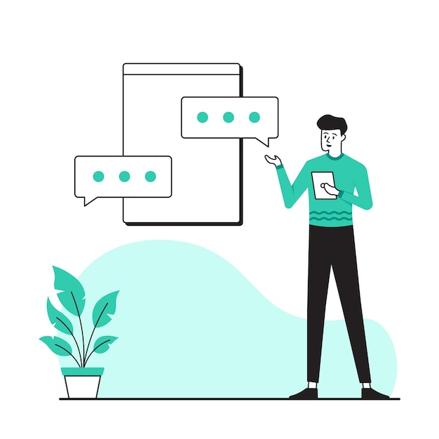 illustrazione del concetto di conversazione online