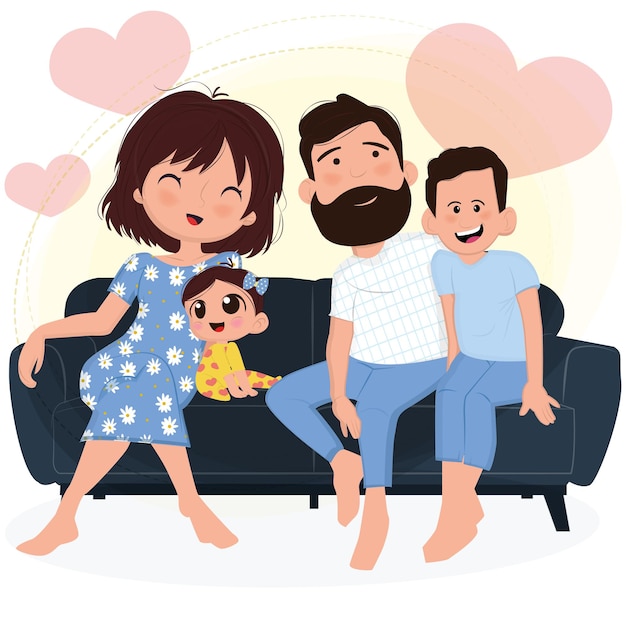 Illustrazione del concetto di famiglia felice