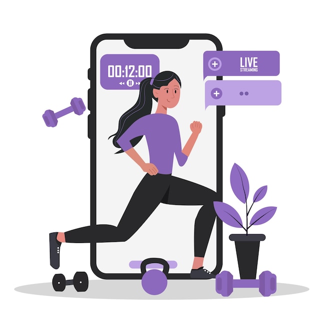 Illustrazione del concetto di fitness e salute