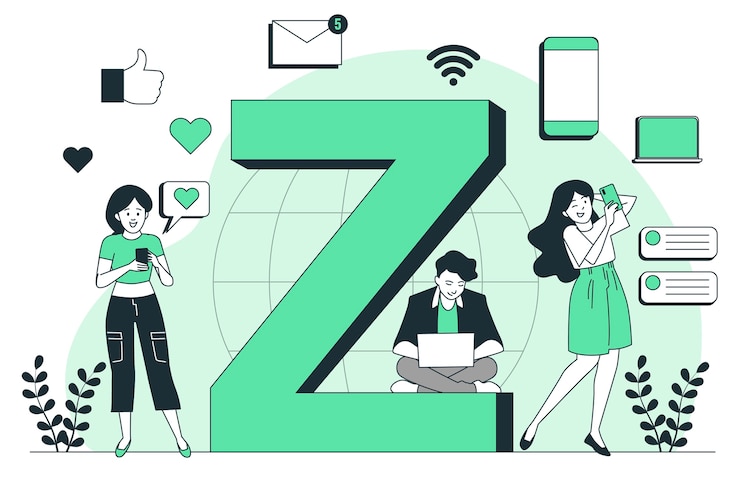 Vettore illustrazione del concetto di generazione z
