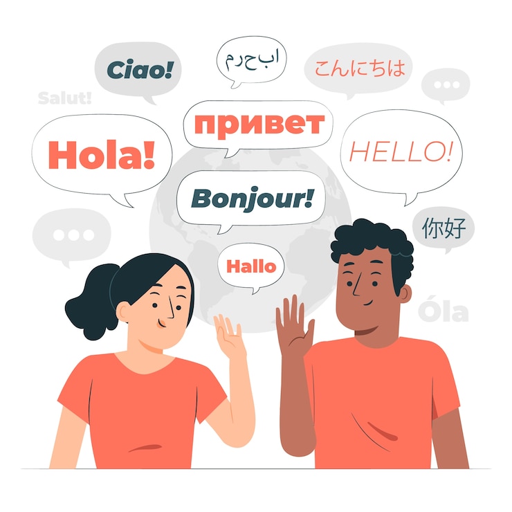 Vettore illustrazione del concetto di lingue