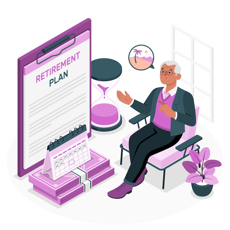 Illustrazione del concetto di piano di pensione