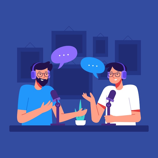 Illustrazione del concetto di podcast