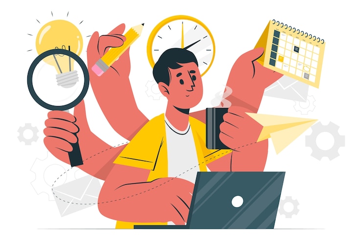 Vettore illustrazione del concetto di produttività