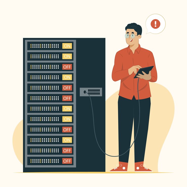 Illustrazione del concetto di stato del server