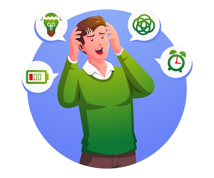 Vettore illustrazione del concetto di stress uomo