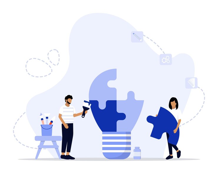 Vettore illustrazione del concetto di team creativo