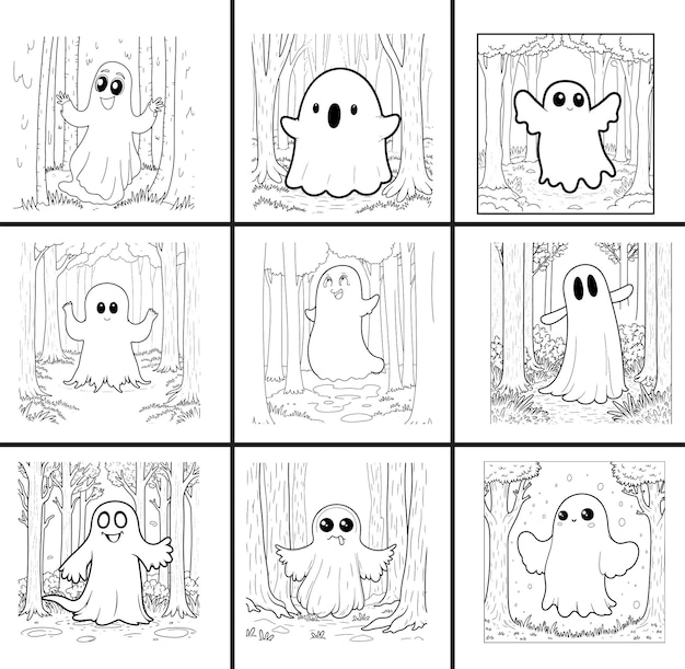 Illustrazione del contorno del fantasma disegnata a mano
