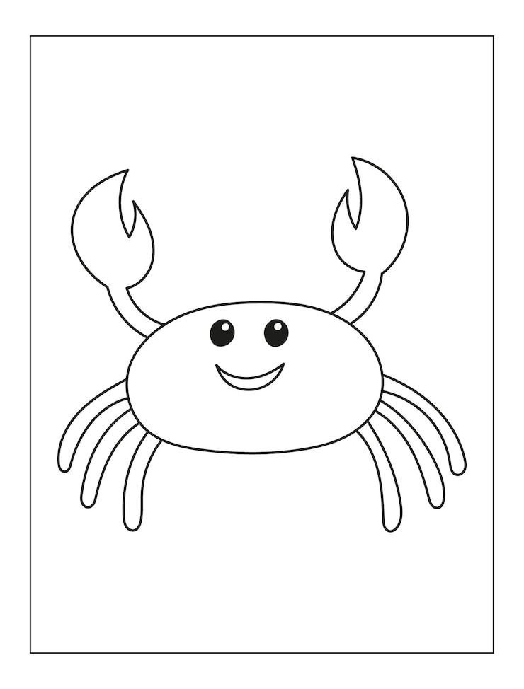 Vettore illustrazione del contorno del granchio disegnato a mano per la pagina da colorare