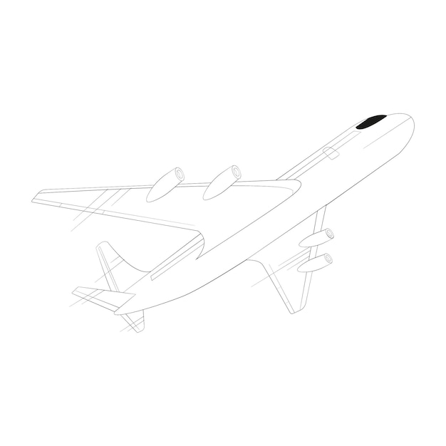 Illustrazione del contorno dell'aereo disegnata a mano