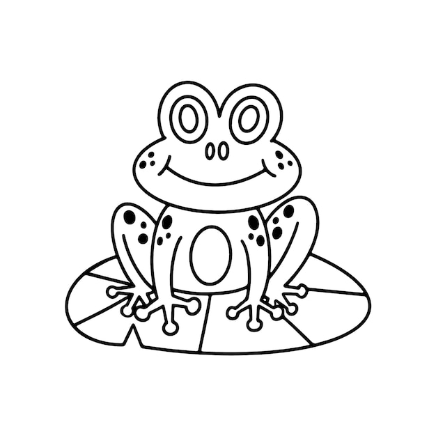 Illustrazione del contorno di rana disegnata a mano