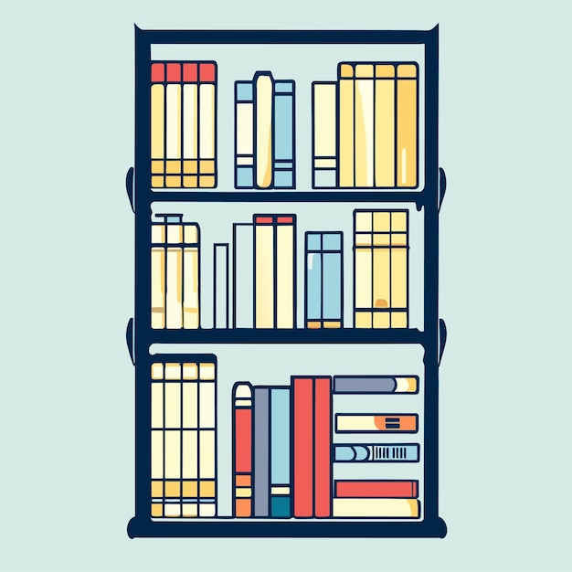 Illustrazione del contorno di una libreria disegnata a mano