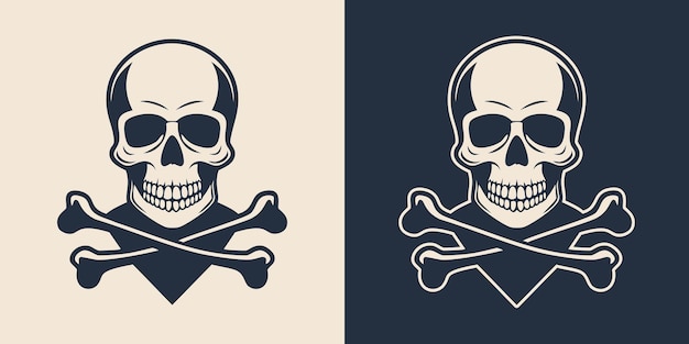 Illustrazione del cranio e delle ossa incrociate
