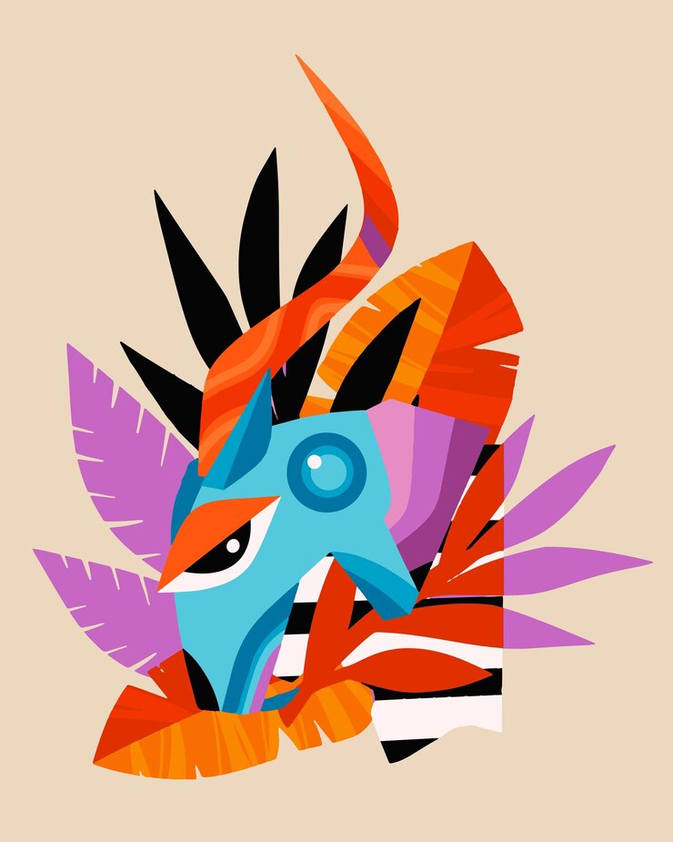Illustrazione del cubismo dello zodiaco Capricorno