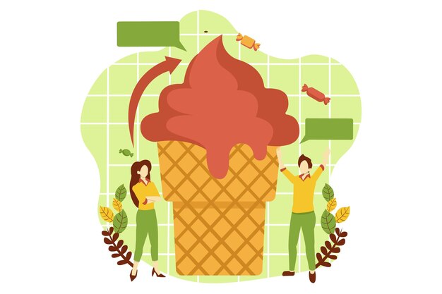 Illustrazione del design del Cafe Dessert Flat