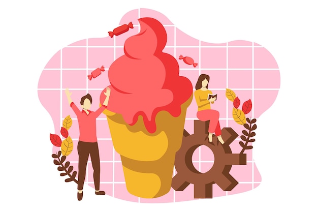 Illustrazione del design del Cafe Dessert Flat
