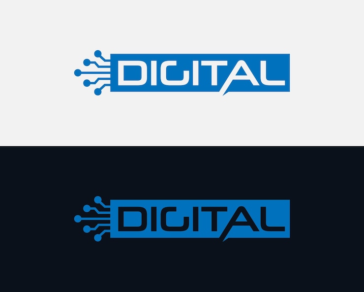 Vettore illustrazione del design del logo del testo digitale